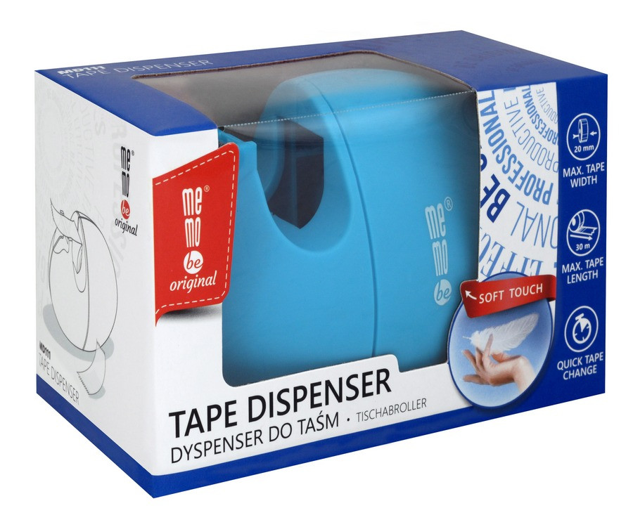 Dyspenser do taśm soft-touch niebieski neonowy MemoBe MD111-03